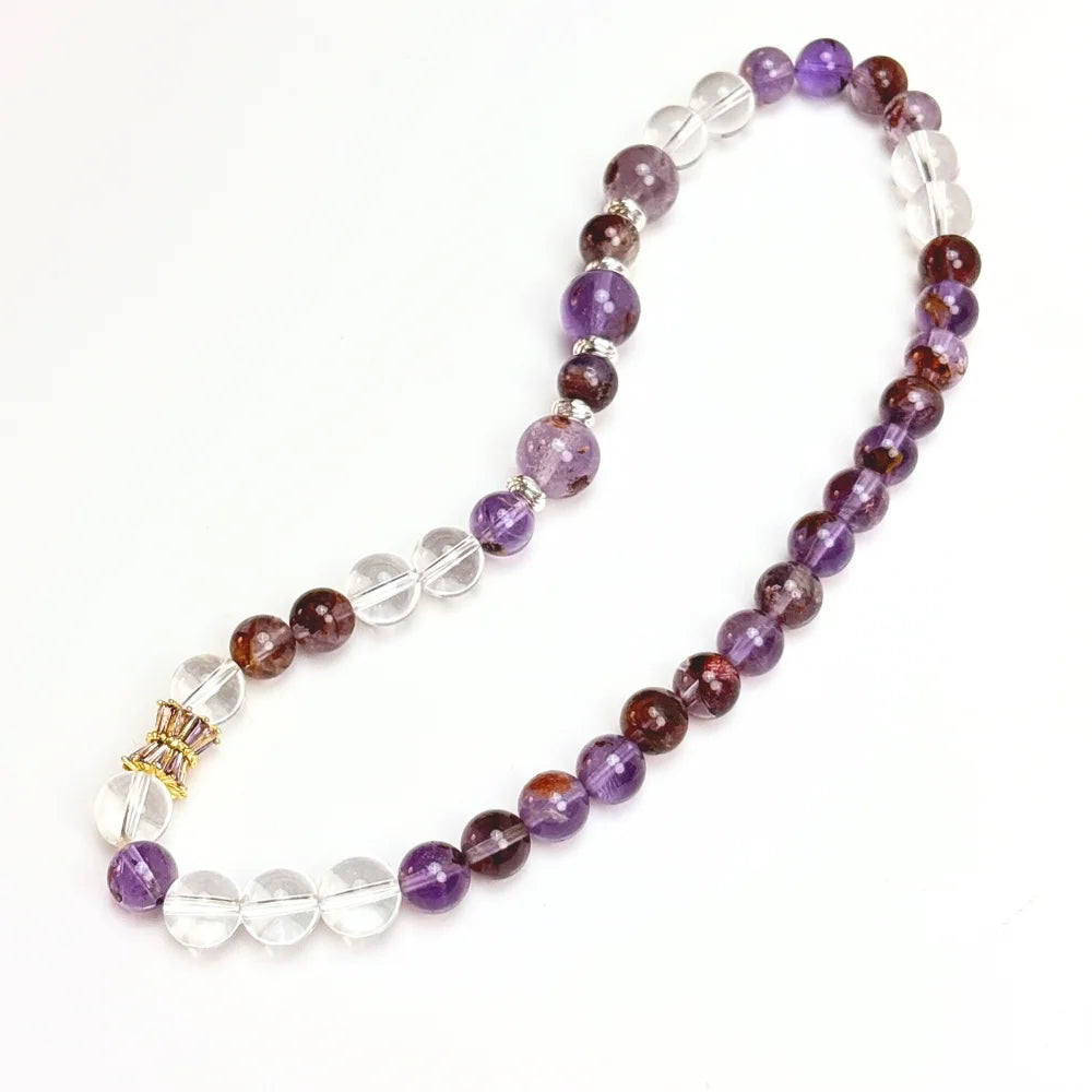 Purple Phantom × Clear Quartz Bracelet