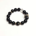 Rainbow Golden Black Rutilated Obsidian Shield Bracelet
