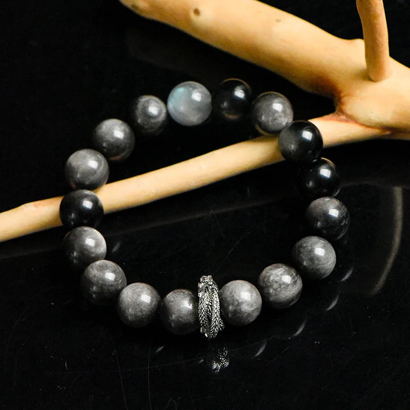 Silver Sheen Obsidian Bracelet